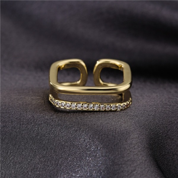 Bulk Jewelry Wholesale gold copper open geometric Rings JDC-RS-ag025 Wholesale factory from China YIWU China