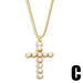 Bulk Jewelry Wholesale gold copper pearl Love Cross Necklaces JDC-NE-AS270 Wholesale factory from China YIWU China