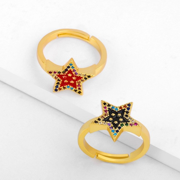 Bulk Jewelry Wholesale gold copper Pentagram Rings JDC-RS-AS115 Wholesale factory from China YIWU China