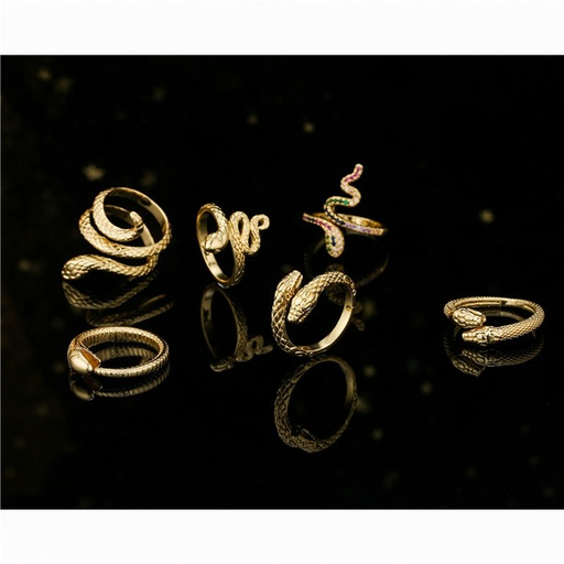 Bulk Jewelry Wholesale gold copper snake Rings JDC-RS-ag089 Wholesale factory from China YIWU China