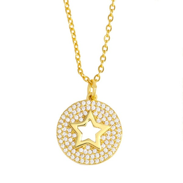 Bulk Jewelry Wholesale gold copper Star Moon Necklaces JDC-NE-AS221 Wholesale factory from China YIWU China