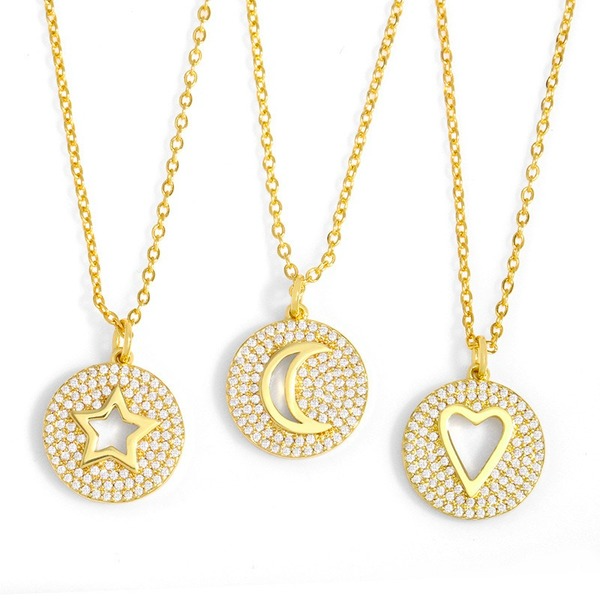 Bulk Jewelry Wholesale gold copper Star Moon Necklaces JDC-NE-AS221 Wholesale factory from China YIWU China