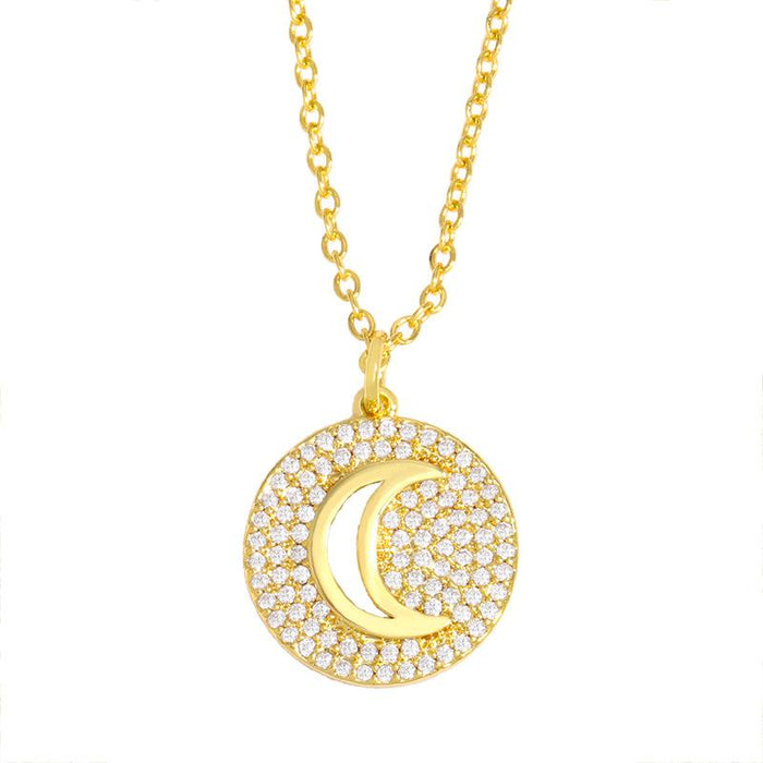 Bulk Jewelry Wholesale gold copper Star Moon Necklaces JDC-NE-AS221 Wholesale factory from China YIWU China