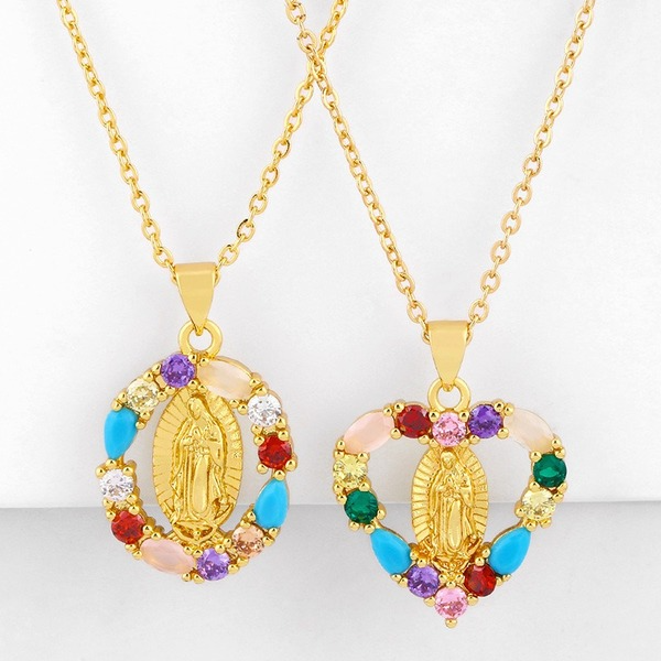 Bulk Jewelry Wholesale gold copper virgin Mary Necklaces JDC-NE-AS234 Wholesale factory from China YIWU China