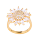 Bulk Jewelry Wholesale gold copper zircon sunflower Rings JDC-RS-AS225 Wholesale factory from China YIWU China