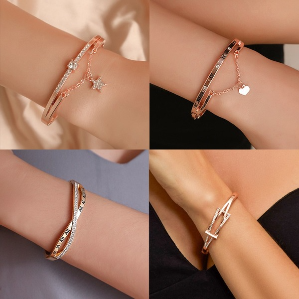 Bulk Jewelry Wholesale gold crystal love geometry bracelet JDC-BT-D449 Wholesale factory from China YIWU China