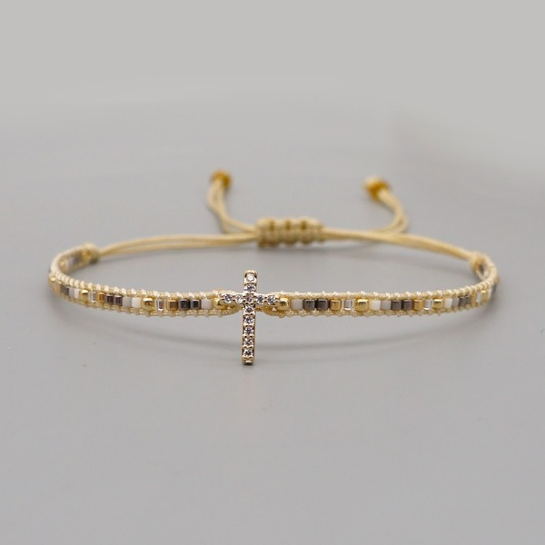 Bulk Jewelry Wholesale gold diamond cross zircon bracelet bracelet JDC-gbh287 Wholesale factory from China YIWU China