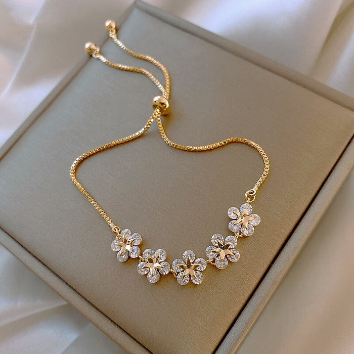 Wholesale gold flower alloy bracelet JDC-BT-BaoY004 Bracelet 宝钰 Wholesale Jewelry JoyasDeChina Joyas De China