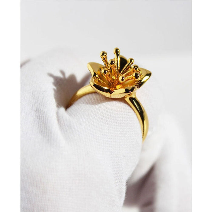 Wholesale Gold Flower Vintage Vintage Rose Rotatable Ring JDC-RS-BaoLi066 Rings 宝莉 Golden No. 8 Wholesale Jewelry JoyasDeChina Joyas De China