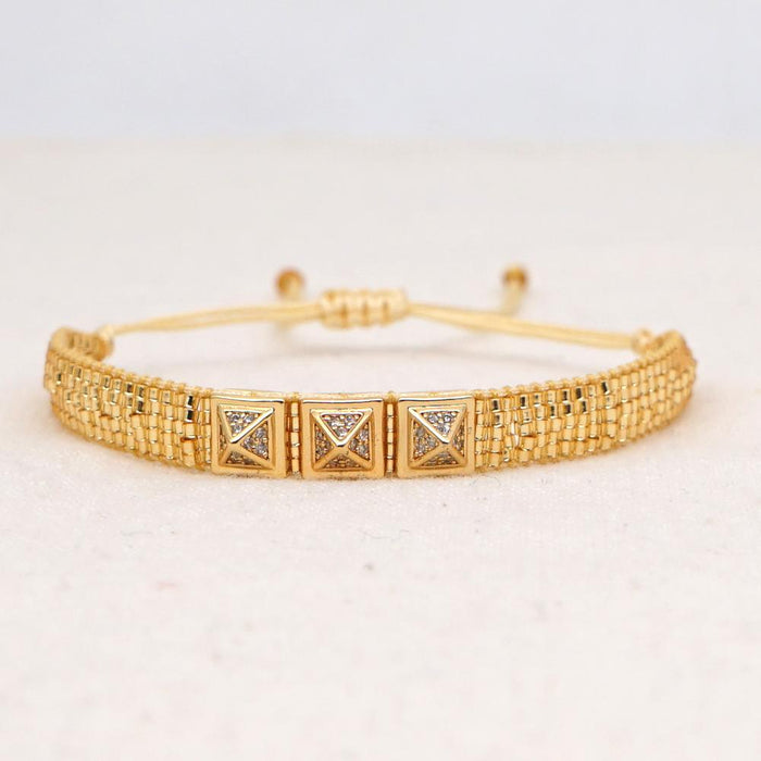 Bulk Jewelry Wholesale gold hip-hop fashion punk rivet diamond bracelet JDC-gbh297 Wholesale factory from China YIWU China