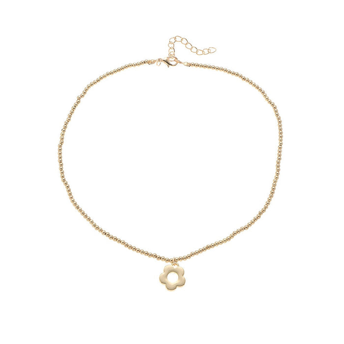 Wholesale gold hollow Flower Bead Necklace JDC-NE-E319 necklaces 奈珠 Wholesale Jewelry JoyasDeChina Joyas De China