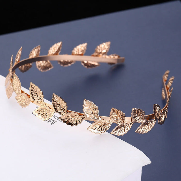 Wholesale gold leaf metal hair band JDC-HD-JianZ002 headband 简质 Wholesale Jewelry JoyasDeChina Joyas De China