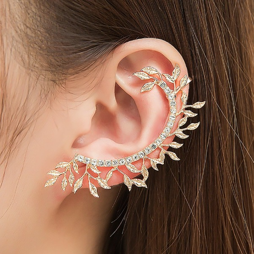 Bulk Jewelry Wholesale gold metal across leaves set drill earrings JDC-ES-D329 Wholesale factory from China YIWU China