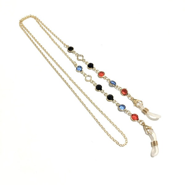 Bulk Jewelry Wholesale gold metal colorful glass beads glasses chain JDC-MC-HW012 Wholesale factory from China YIWU China