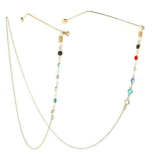 Bulk Jewelry Wholesale gold metal colorful glass beads glasses chain JDC-MC-HW012 Wholesale factory from China YIWU China