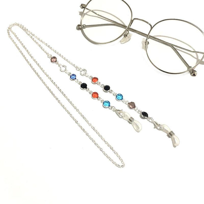 Bulk Jewelry Wholesale gold metal colorful glass beads glasses chain JDC-MC-HW012 Wholesale factory from China YIWU China