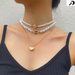 Bulk Jewelry Wholesale gold metal geometric imitation pearl set necklace JDC-NE-KunJ041 Wholesale factory from China YIWU China