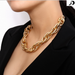 Bulk Jewelry Wholesale gold metal pockmarked mirror mixed Necklace JDC-NE-KunJ048 Wholesale factory from China YIWU China