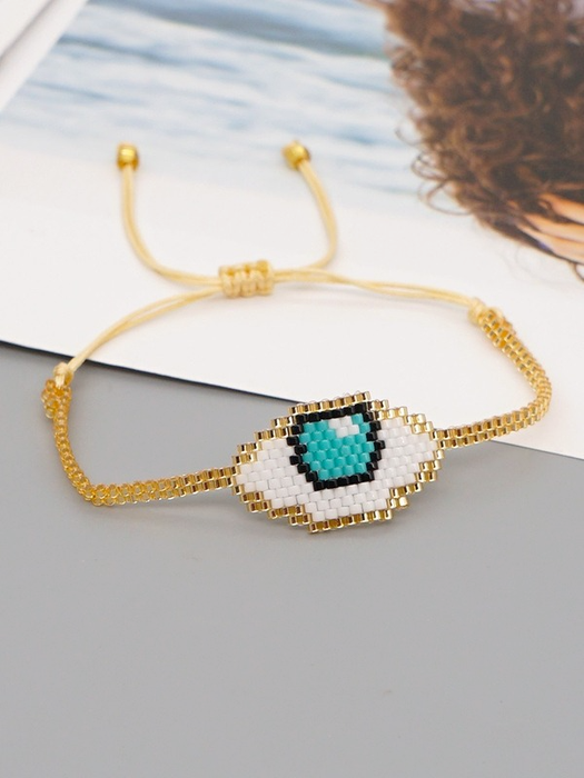 Bulk Jewelry Wholesale gold Miyuki beads blue eyes bracelet JDC-gbh355 Wholesale factory from China YIWU China