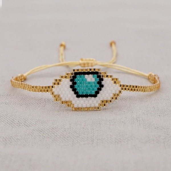 Bulk Jewelry Wholesale gold Miyuki beads blue eyes bracelet JDC-gbh355 Wholesale factory from China YIWU China