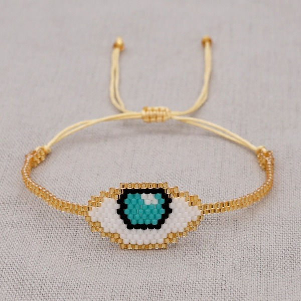 Bulk Jewelry Wholesale gold Miyuki beads blue eyes bracelet JDC-gbh355 Wholesale factory from China YIWU China