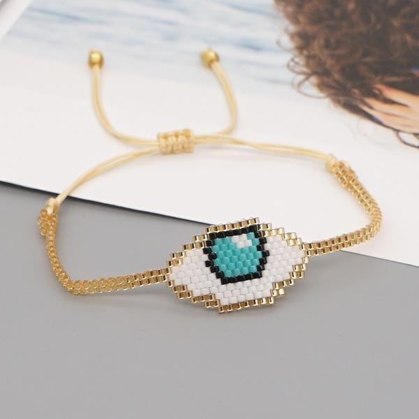 Bulk Jewelry Wholesale gold Miyuki beads blue eyes bracelet JDC-gbh355 Wholesale factory from China YIWU China