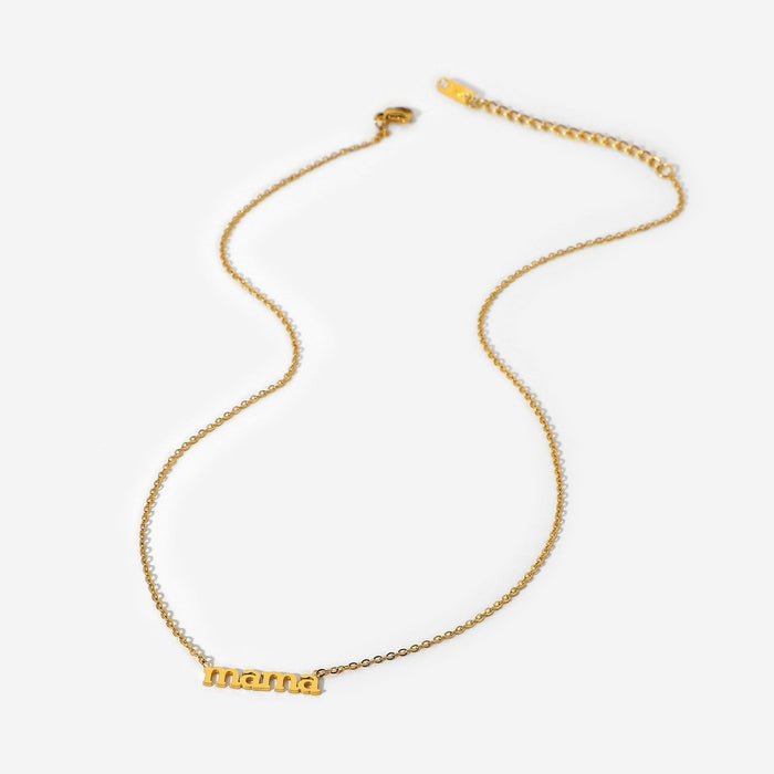 Wholesale Gold Plated Stainless Steel MAMA Mother's Day Necklace JDC-NE-JD386 Necklaces 杰鼎 Wholesale Jewelry JoyasDeChina Joyas De China