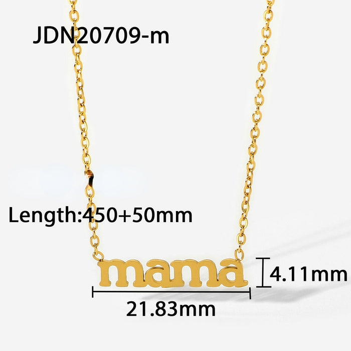 Wholesale Gold Plated Stainless Steel MAMA Mother's Day Necklace JDC-NE-JD386 Necklaces 杰鼎 JDN20709-m Wholesale Jewelry JoyasDeChina Joyas De China