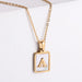Wholesale Gold Plated Stainless Steel White Shell Letter Necklace JDC-NE-Aimi020 Necklaces 爱米 A Wholesale Jewelry JoyasDeChina Joyas De China