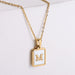 Wholesale Gold Plated Stainless Steel White Shell Letter Necklace JDC-NE-Aimi020 Necklaces 爱米 M Wholesale Jewelry JoyasDeChina Joyas De China
