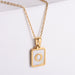 Wholesale Gold Plated Stainless Steel White Shell Letter Necklace JDC-NE-Aimi020 Necklaces 爱米 O Wholesale Jewelry JoyasDeChina Joyas De China