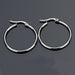 Wholesale gold stainless steel hoop earrings JDC-ES-RXSFL004 Earrings 尚芙乐 Steel color 40mm Wholesale Jewelry JoyasDeChina Joyas De China