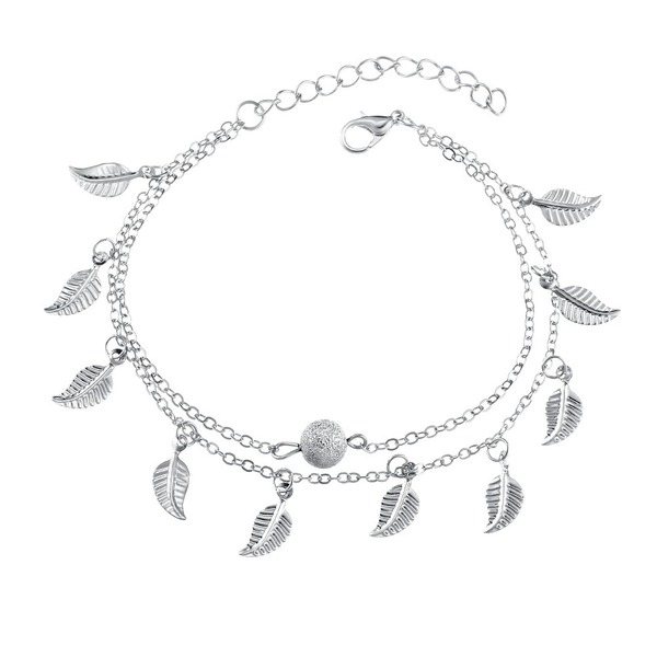 Bulk Jewelry Wholesale gold tassel leaves double vintage alloy Anklet JDC-AS-F436 Wholesale factory from China YIWU China