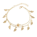 Bulk Jewelry Wholesale gold tassel leaves double vintage alloy Anklet JDC-AS-F436 Wholesale factory from China YIWU China