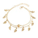 Bulk Jewelry Wholesale gold tassel leaves double vintage alloy Anklet JDC-AS-F436 Wholesale factory from China YIWU China