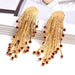 Wholesale Gold Tassel Rhinestone Hair Shape Earrings JDC-ES-SK040 Earrings 深刻 gold Wholesale Jewelry JoyasDeChina Joyas De China