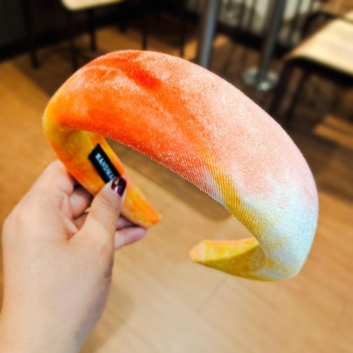 Bulk Jewelry Wholesale gold velvet sponge flat hair hoops-JDC-HD-O023 Wholesale factory from China YIWU China