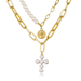 Bulk Jewelry Wholesale golden alloy cross necklace seal inlaid faux pearl sweater chain JDC-NE-F319 Wholesale factory from China YIWU China