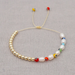 Bulk Jewelry Wholesale Golden Baroque Pearl Colorful Glass Eye Bracelet JDC-gbh379 Wholesale factory from China YIWU China