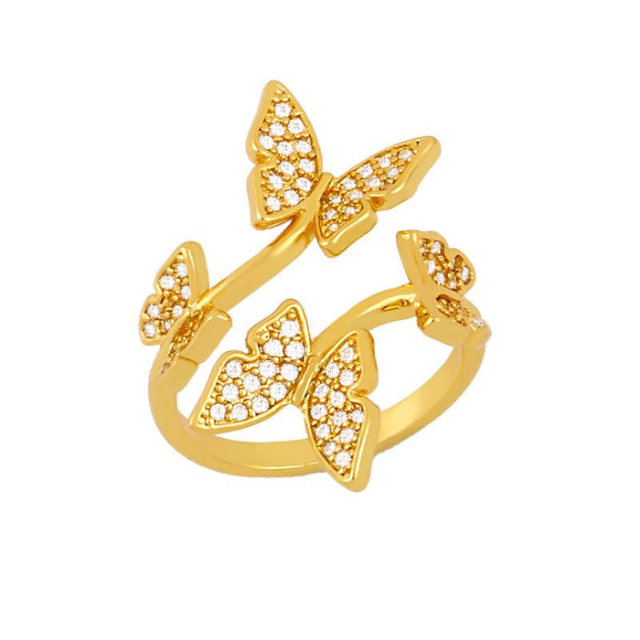 Bulk Jewelry Wholesale golden copper butterfly ring  JDC-RS-AS008 Wholesale factory from China YIWU China