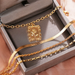 Bulk Jewelry Wholesale golden multi-layer snake bone chain rose tag anklet JDC-AS-F323 Wholesale factory from China YIWU China