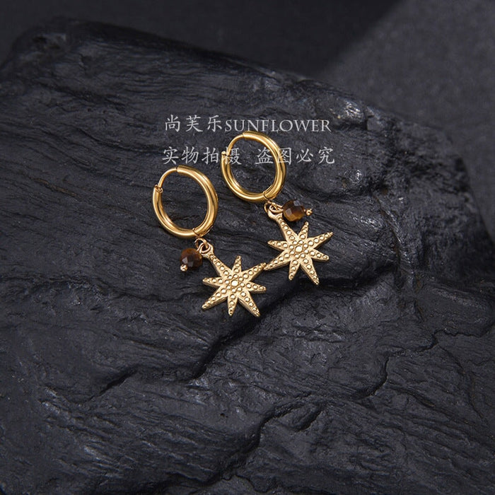 Wholesale golden rice pearl tree three-dimensional Starfish Earrings JDC-ES-RXSFL013 Earrings 尚芙乐 SE394-LTBMX Wholesale Jewelry JoyasDeChina Joyas De China