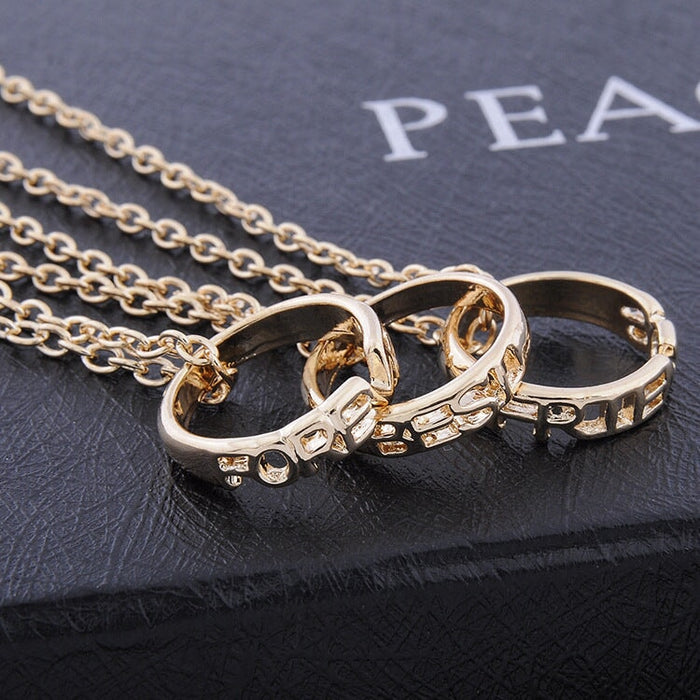 Wholesale good friends alloy ring necklace three-piece set JDC-NE-LangT022 Necklaces 阆天 Wholesale Jewelry JoyasDeChina Joyas De China