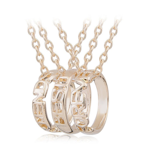 Wholesale good friends alloy ring necklace three-piece set JDC-NE-LangT022 Necklaces 阆天 Wholesale Jewelry JoyasDeChina Joyas De China