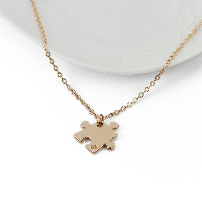 Wholesale good friends four-petal splicing geometric pendant alloy necklace JDC-NE-LangT025 Necklaces 阆天 Wholesale Jewelry JoyasDeChina Joyas De China