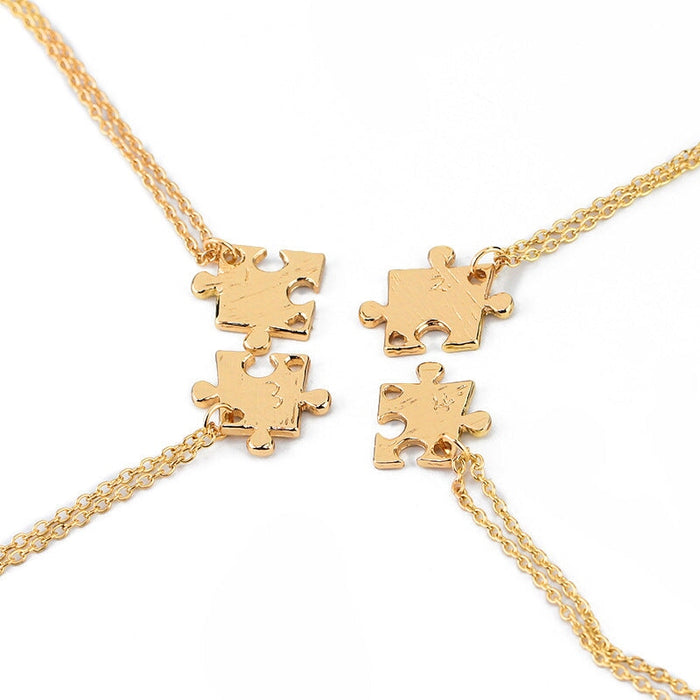 Wholesale good friends four-petal splicing geometric pendant alloy necklace JDC-NE-LangT025 Necklaces 阆天 Wholesale Jewelry JoyasDeChina Joyas De China
