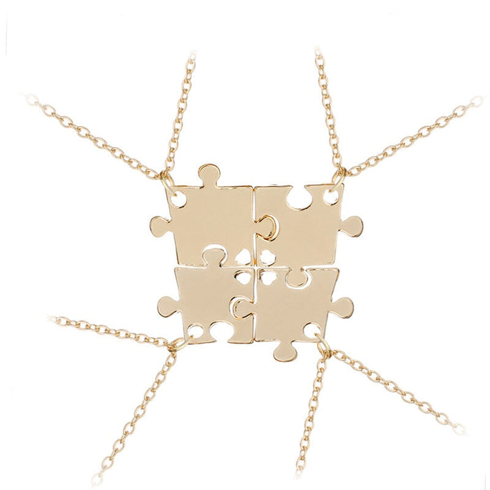 Wholesale good friends four-petal splicing geometric pendant alloy necklace JDC-NE-LangT025 Necklaces 阆天 Wholesale Jewelry JoyasDeChina Joyas De China