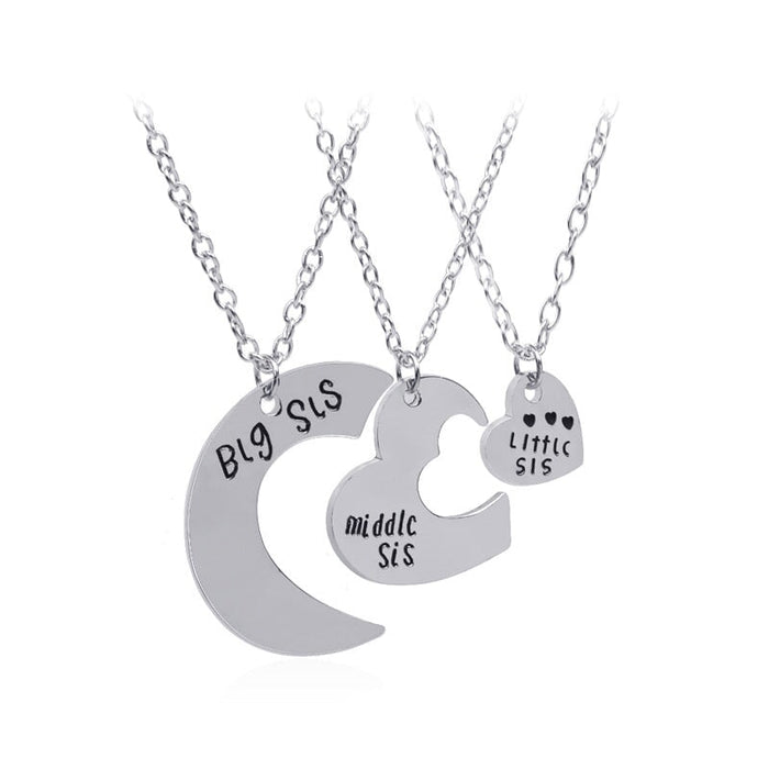 Wholesale good friends three-petal splicing love alloy necklace JDC-NE-LangT008 Necklaces 阆天 1 Wholesale Jewelry JoyasDeChina Joyas De China