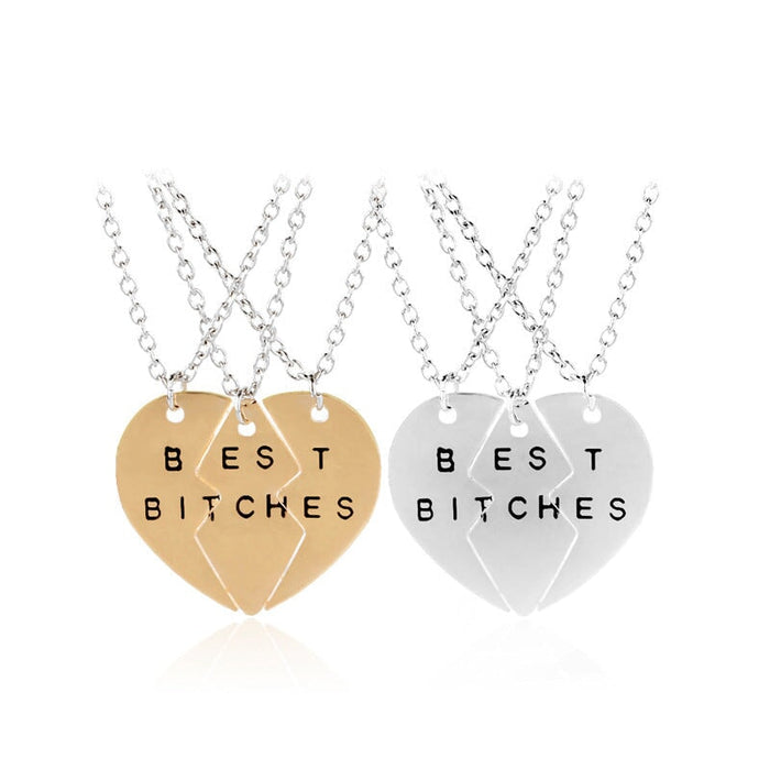 Wholesale good friends three petal two petals panel gold alloy necklace JDC-NE-LangT012 Necklaces 阆天 Wholesale Jewelry JoyasDeChina Joyas De China