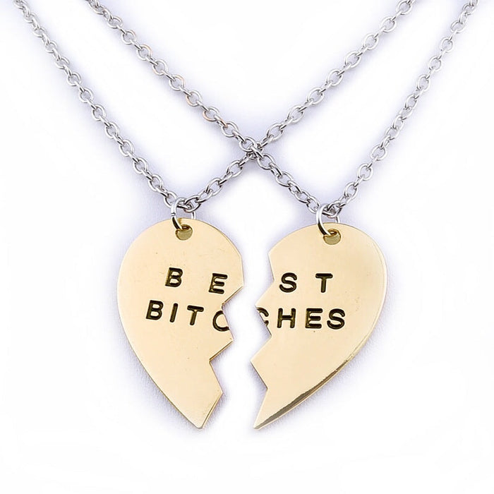 Wholesale good friends three petal two petals panel gold alloy necklace JDC-NE-LangT012 Necklaces 阆天 Wholesale Jewelry JoyasDeChina Joyas De China